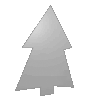 Aluminiumverbundplatte in Tannenbaum-Form konturgefräst <br>einseitig 4/0-farbig bedruckt