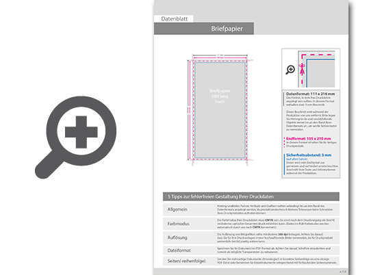 Product Bild briefpapier_din_lang__1_0_farbig__(vorderseite__graustufen___r__ckseite__unbedruckt)__recyclingpapier