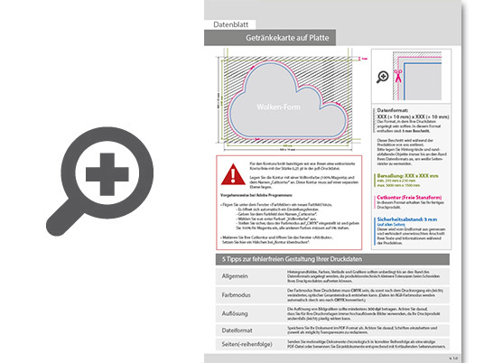 Product Bild getr__nkekarte_auf_platte_in_wolke-form_konturgefr__st___einseitig_4_0-farbig_bedruckt