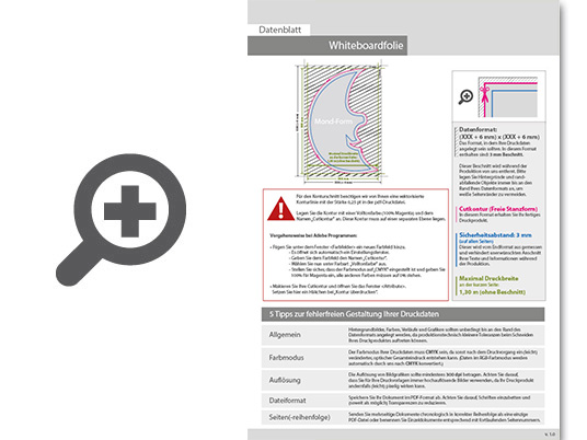 Product Bild hochwertige_whiteboard-folie_inkl__laminat_in_mond-form_konturgeschnitten___einseitig_4_0-farbig_bedruckt