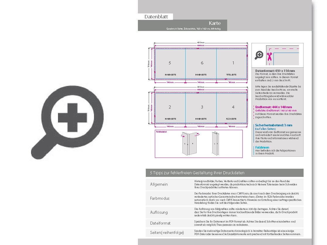 Product Bild trauerkarte__gefalzt_auf_quadrat_14_8_cm_x_14_8_cm__vertikaler_zickzackfalz__6-seitig