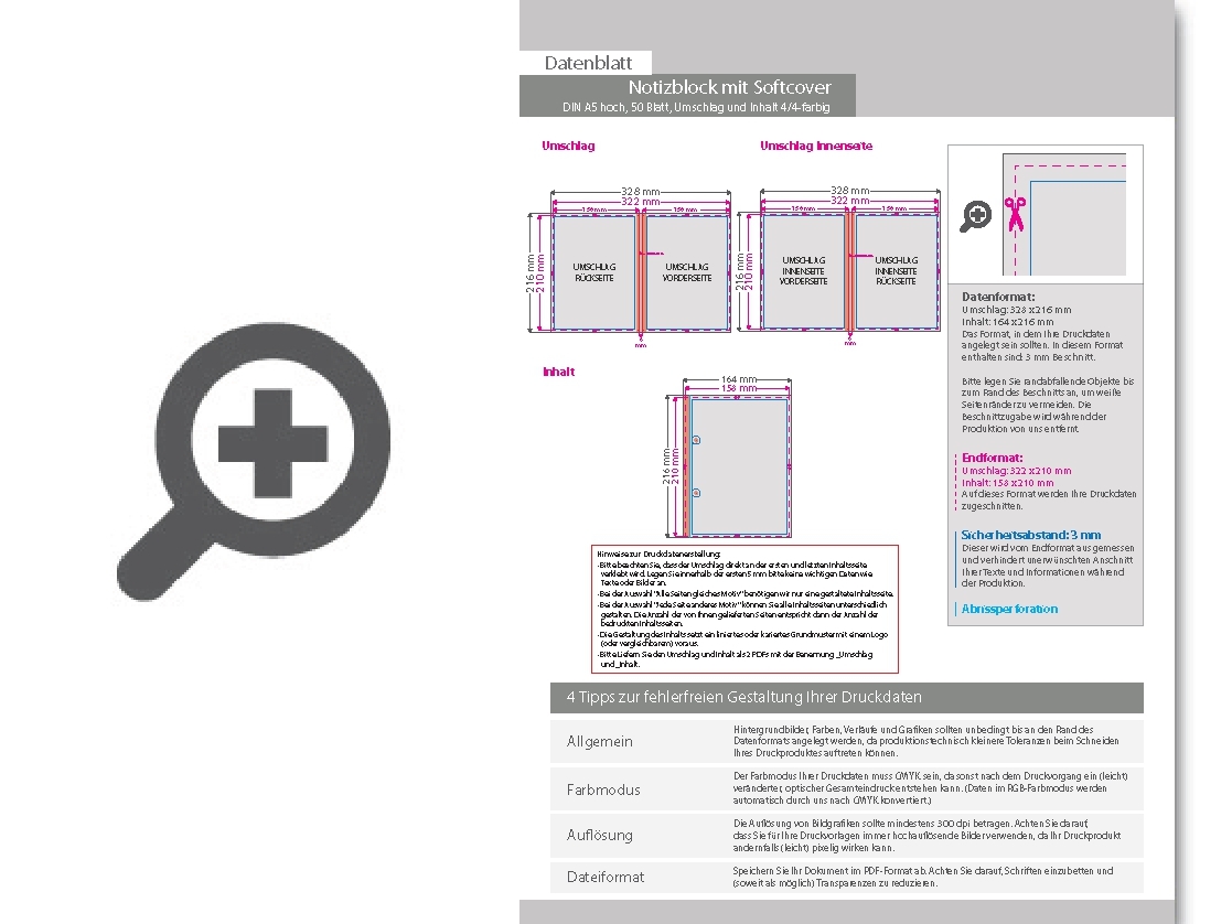 Product Bild block_mit_softcover__din_a5_hoch__50_blatt__umschlag_und_inhalt_4_4-farbig_cmyk_beidseitig_bedruckt